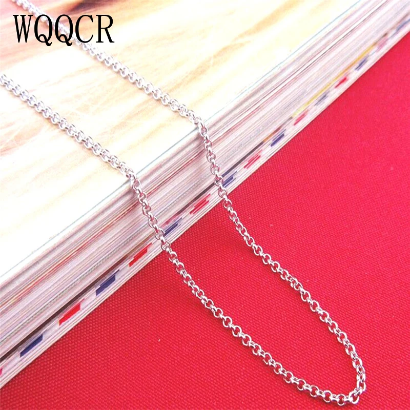 WQQCR 1PC Retail Real 925 Sterling Silver Pearl Necklace With Flexible Lobster Clasps 16