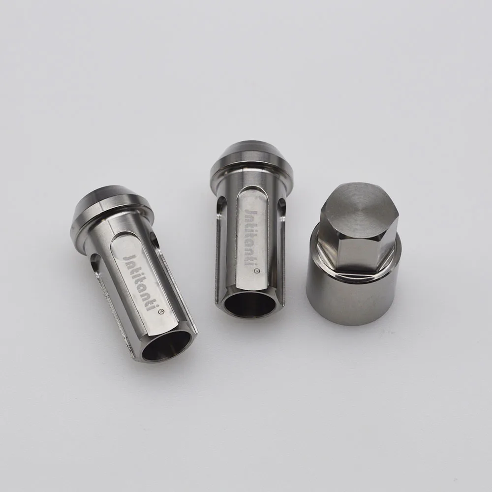 Jntitanti  Gr5 Titanium Anti-Theft Lug Nut M12x1.25x45 Cone Seat Open End for Nissan Suzuki Subaru Toyota 86 etc