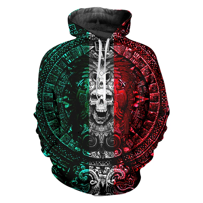 

LCFA Men's Fashion Hi Street Cardigan Hoodies Skull Painted Streetwear Sweatshirts Hip Hop Graffiti Hoody Tops Plus Size 4XL