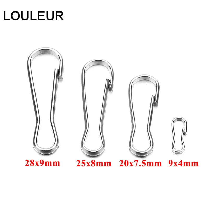 30/50pcs Stainless Steel Snap Spring Clip Hooks Rings Buckle Keychain Lanyards Zipper Hanging Buckle Keychaine Keyring Accessory