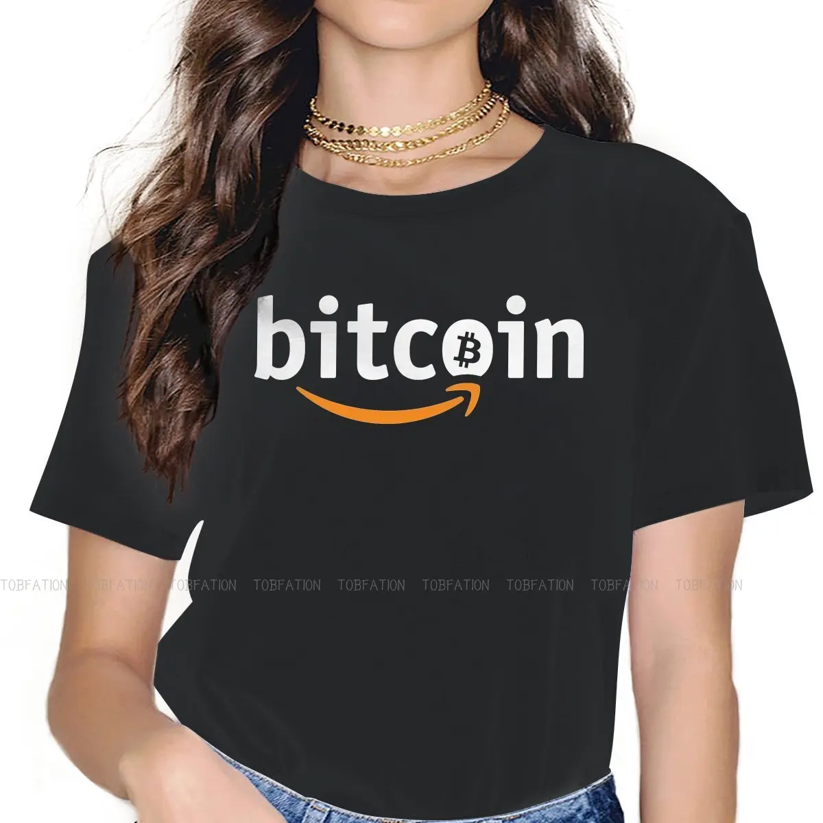 X Amazon Alternate Women Clothing Bitcoin Graphic Print Female Tshirts Vintage Alternative Loose Top Tee Kawaii Girl Streetwear