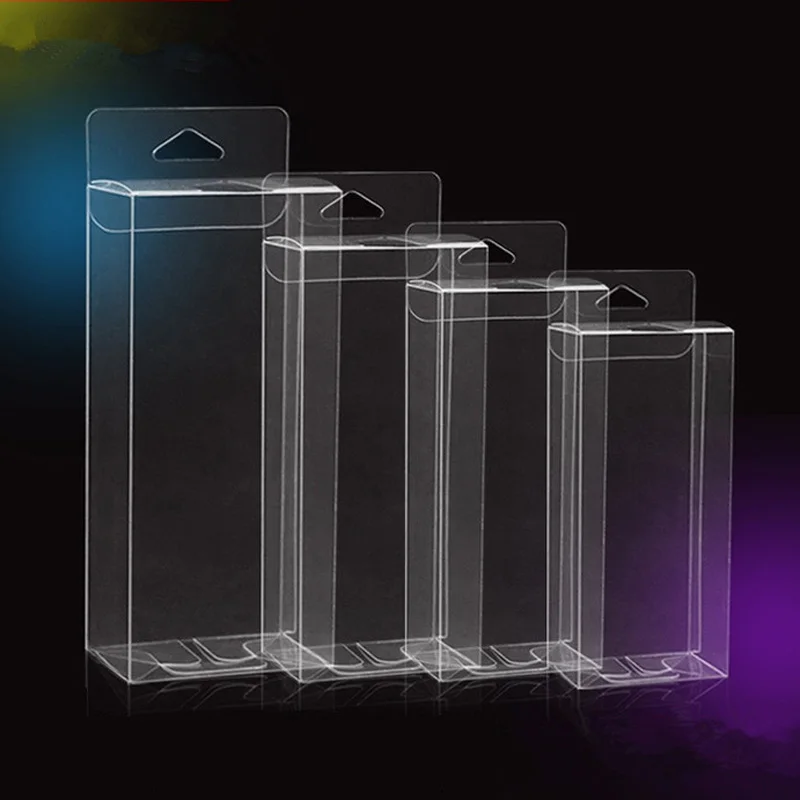 

200pcs Hook Transparent PVC Phone Case Clear Plastic Boxes Storage Jewelry Gift Box Wedding Birthday Party For Gift Packing Box