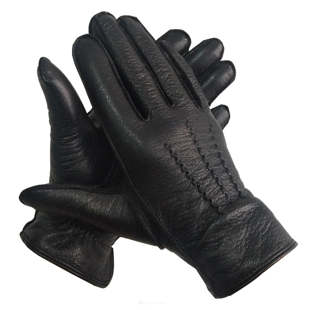 CARTTIGERCAT Hirschleder Herren Leder Handschuhe Voll-hand Touchscreeen Winter Warme Wolle Futter Moto Fahren Reiten Handschuhe – Detail 3