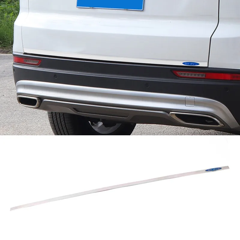 Rear Door Trim Car Trunk Tailgate Strip Cover Chrome Exterior Decoration For Azkarra Geely Atlas Pro Belgee X70 2022 Accessories