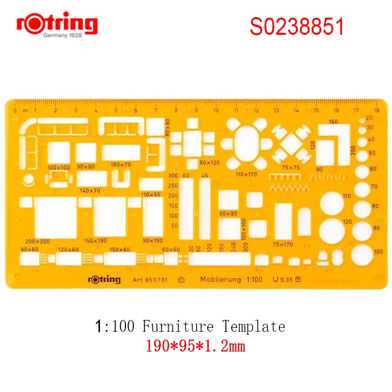 rotring Furniture Template 1:50/1:100 drawing tools  1 piece