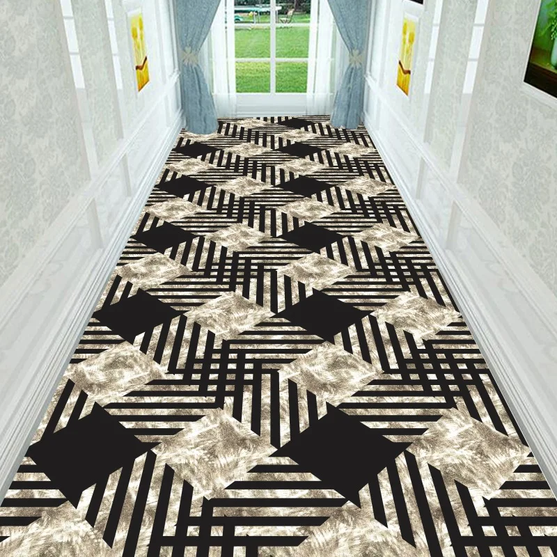 Nordic Concise Style Stair Carpet, Long Corridor Carpets, Home Hotel Hallway Rug, Home Entrance, Aisle, Kitchen Doormat, Rugs