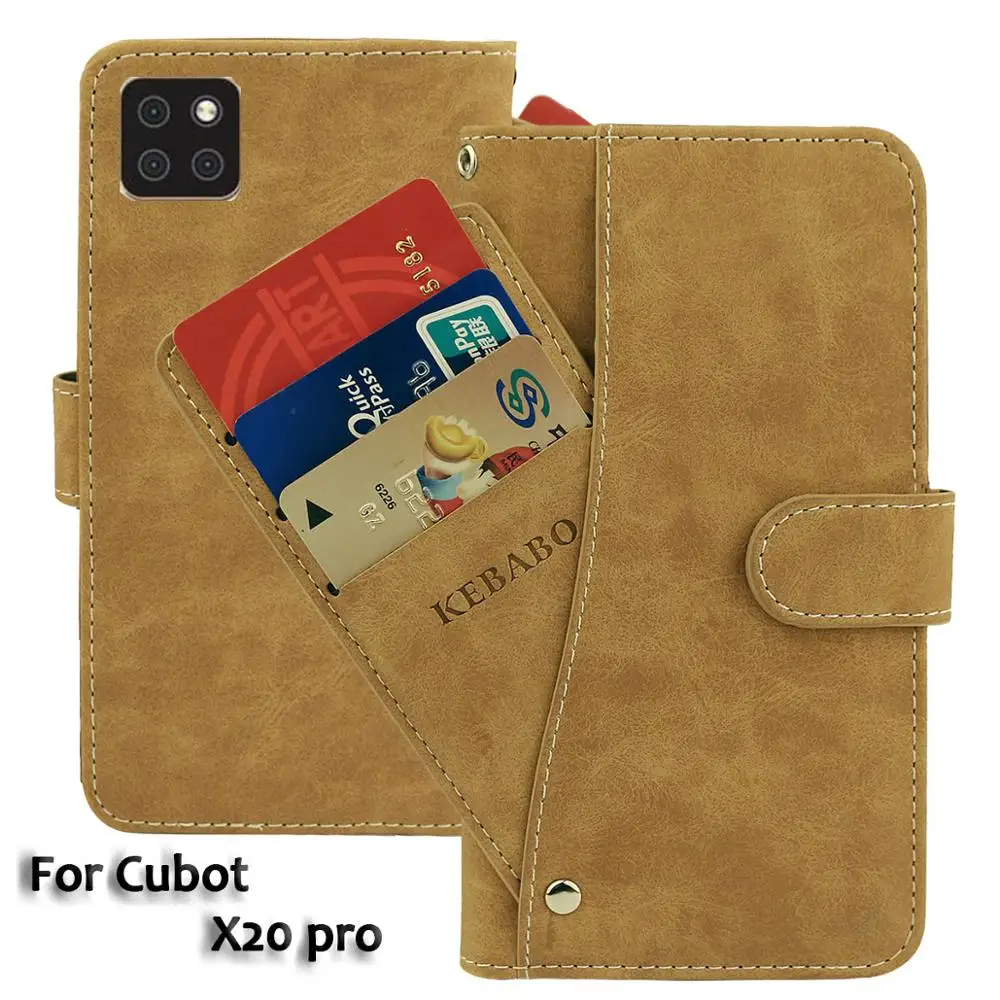 

Vintage Leather Wallet Cubot X20 pro Case Flip Luxury Card Slots Cover Magnet Stand Phone Protective Bags