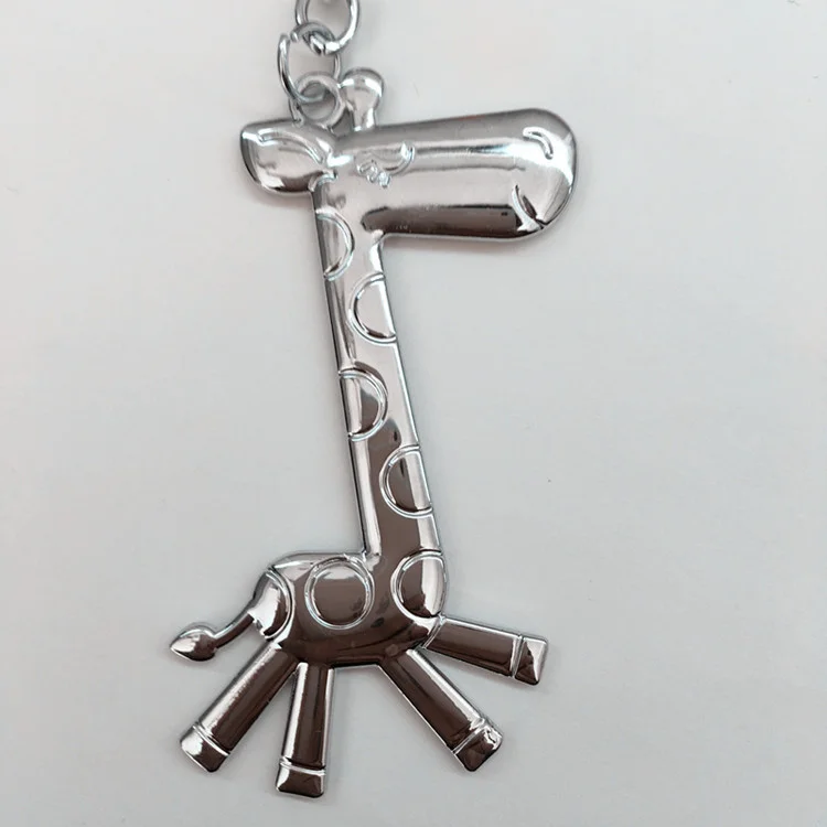 Giraffe Running Deer Keychain Silver Color Car Bag Pendant Key Chain Keyring High Quality 30pcs/lot wholesale