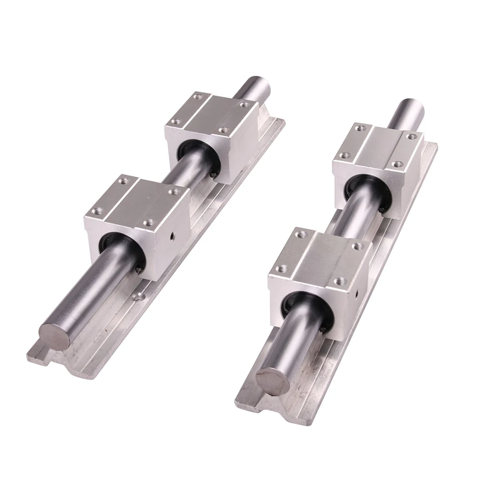 2PCS SBR12 SBR16 SBR20 SBR10 Linear Guide Rail 300mm 500 1000mm 1500mm with 4PC SBR12UU SBR16UU SBR20UU Linear Bearing Block CNC