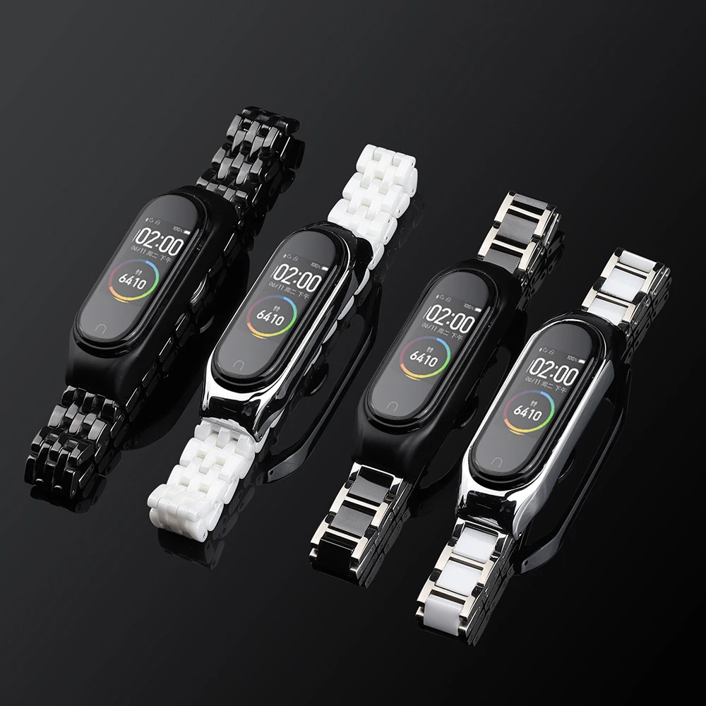 Mi Band 5 6 7 8 Bracelet Ceramic Straps for Xiaomi Band Mi6 Mi7 Wristband Replacement Watchband Accessories Stainless Luxury