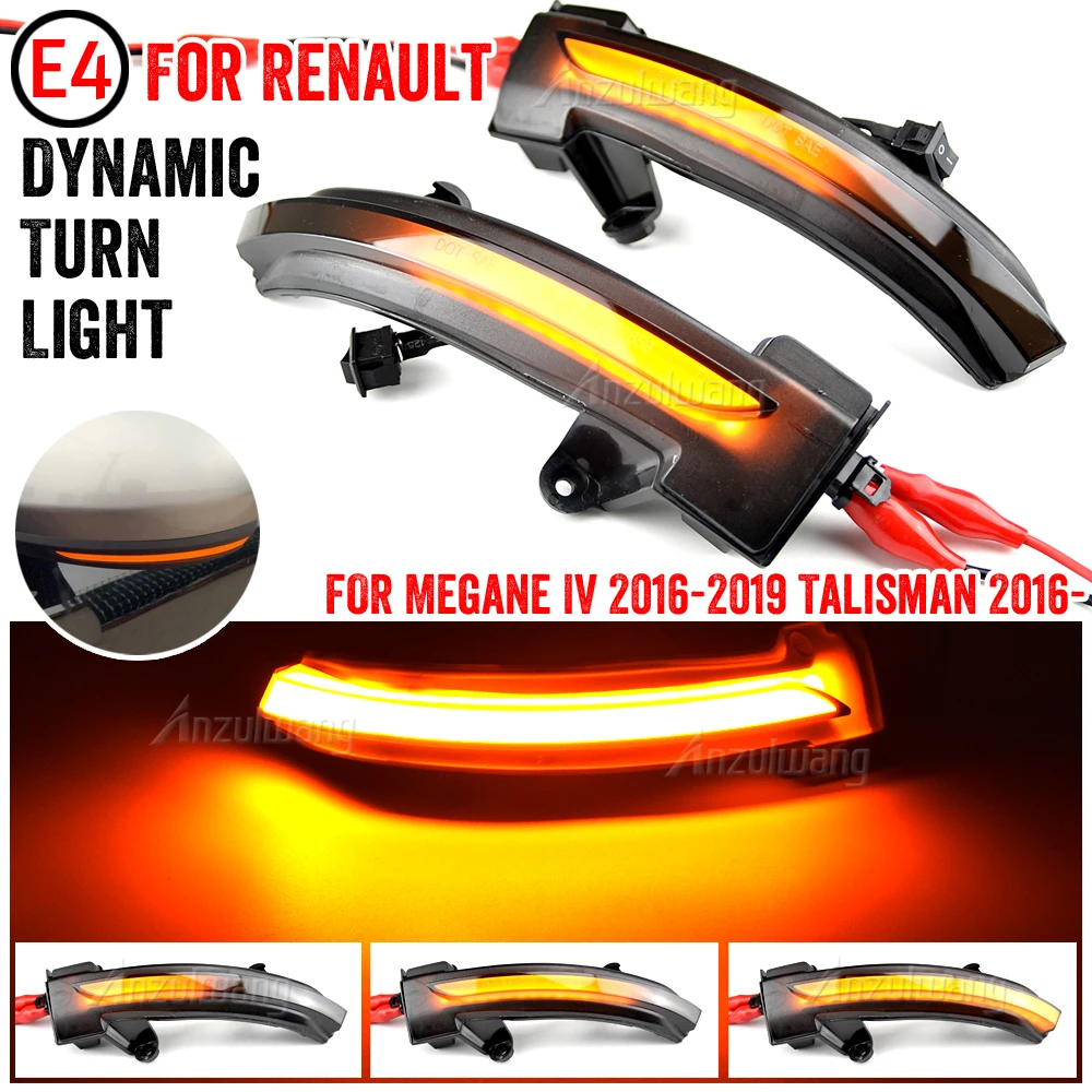 

2pcs Flashing Water Dynamic Blinker LED Turn Signal Side Mirror Light Lamp For Renault Megane IV Talisman 2016-