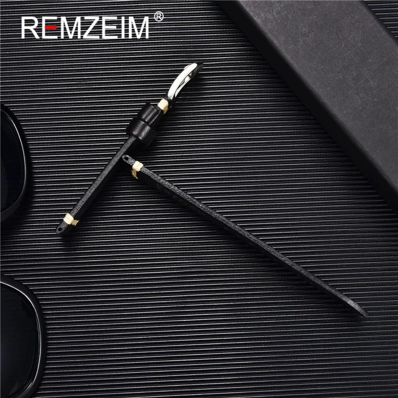 REMZEIM Wax Oil Skin Watch Straps 18mm 20mm 22mm 24mm Red Green Blue Vintage Genuine Leather Watch Band Calfskin Watch Straps