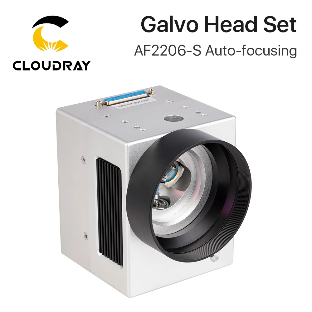 

Cloudray 1064nm Auto-Focusing Galvo Head Set AF2206-S 10mm Input Aperture M79 Thread 6000mm/s Speed for Fiber Marking Machine