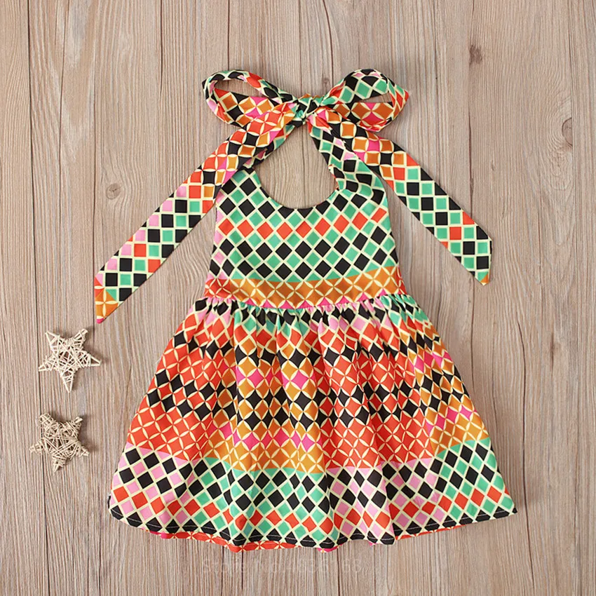 Summer African Dresses Kids Sleeveless Print Rompers Baby Girls Lace Up Dashiki Bazin Fashion Children Riche Ankara 2022 Clothes