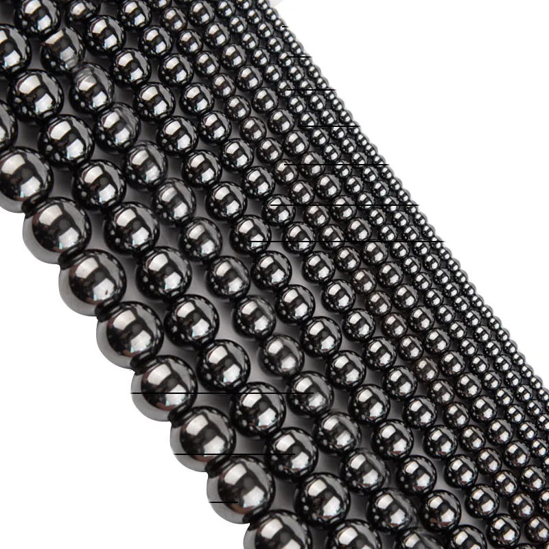 Hematite Round Beads Hematite Black Iron Magnet Beads Wholesale DIY Handmade Jewelry Necklace Earring Jewelry Accessories