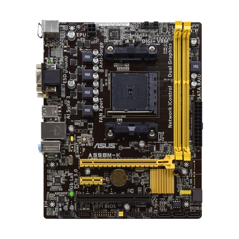 ASUS-A55BM-K Motherboard, Suporta A10 PRO-8850B, A10-5700, A4-4000 CPU, A4-4020, 2 x DDR3, DIMM, 32GB