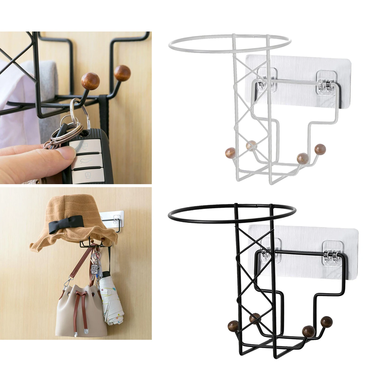 Iron Wall Mounted Helmet Display Holder Hook Stand Rack Cap Wall Holder Hanger Jacket Hats Storage Display Hanger