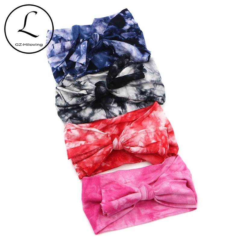 Hot Selling newborn Baby Products New Hair Bands Headband Kids Hair Accessories Baby Girls Cute DIY Elastic Bow Dye Tie Headband