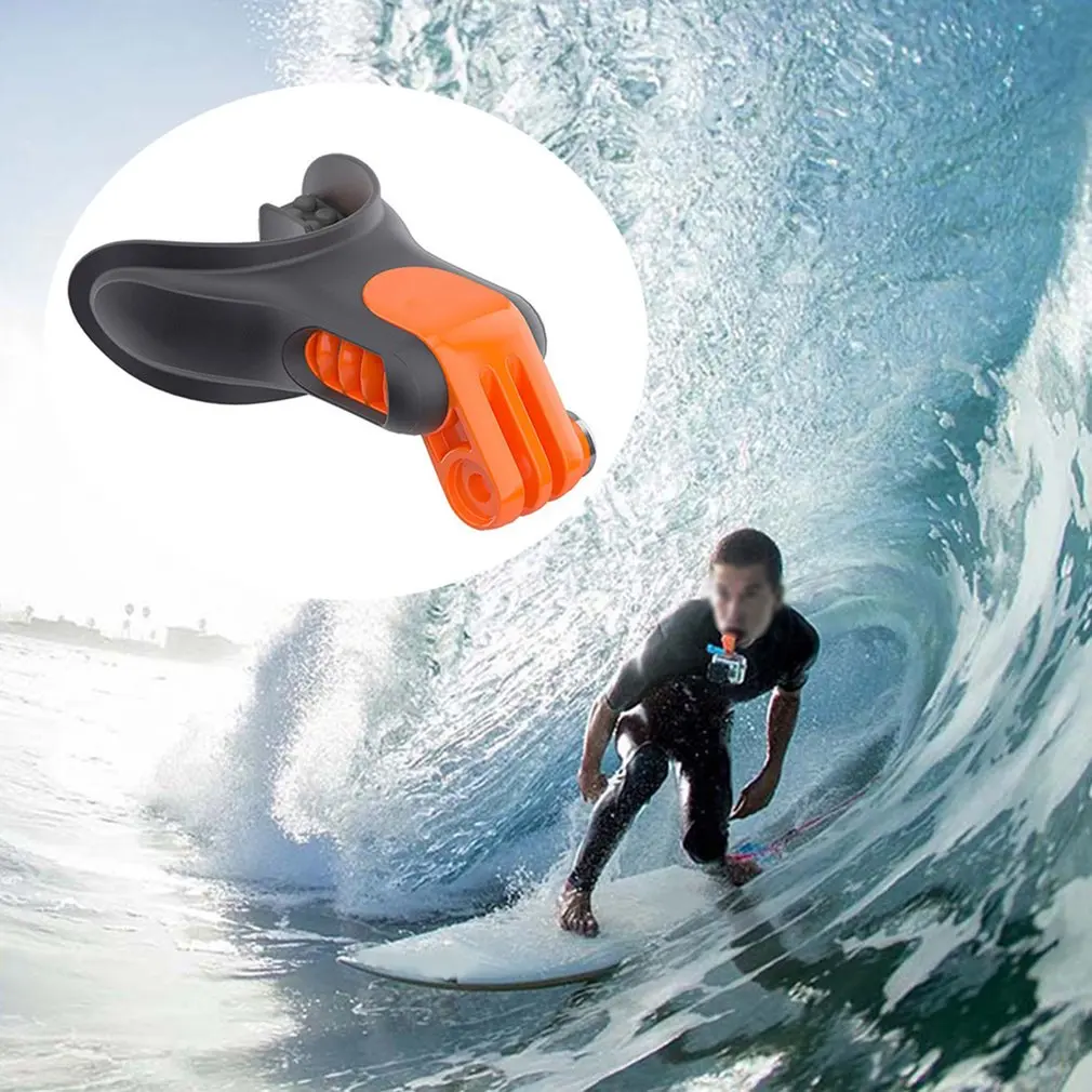 Accesorios de cámara de suelo portátil para Snowboard, juego de soporte para la boca, Conector de tirantes de Surf, boquilla de patinaje para Gopro Hero 7 6 5