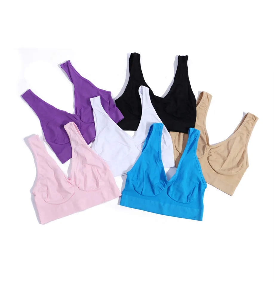 New 3 Colors 3Pcs/set Sports Vest Bra For Women Seamless Yoga Gym Fitness Single Layer Sexy Breathable Small Vest Bra S-3XL Size