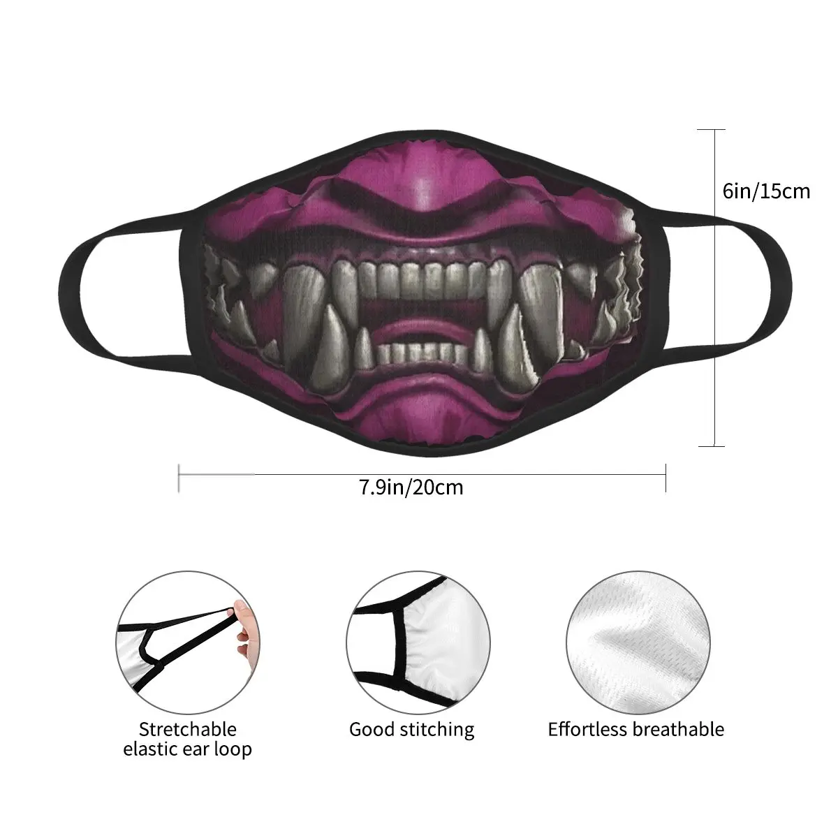 Mileena Kahn Mortal Kombat Reusable Mouth Face Mask Anti Haze Dustproof Mask Protection Mask Respirator Mouth Muffle