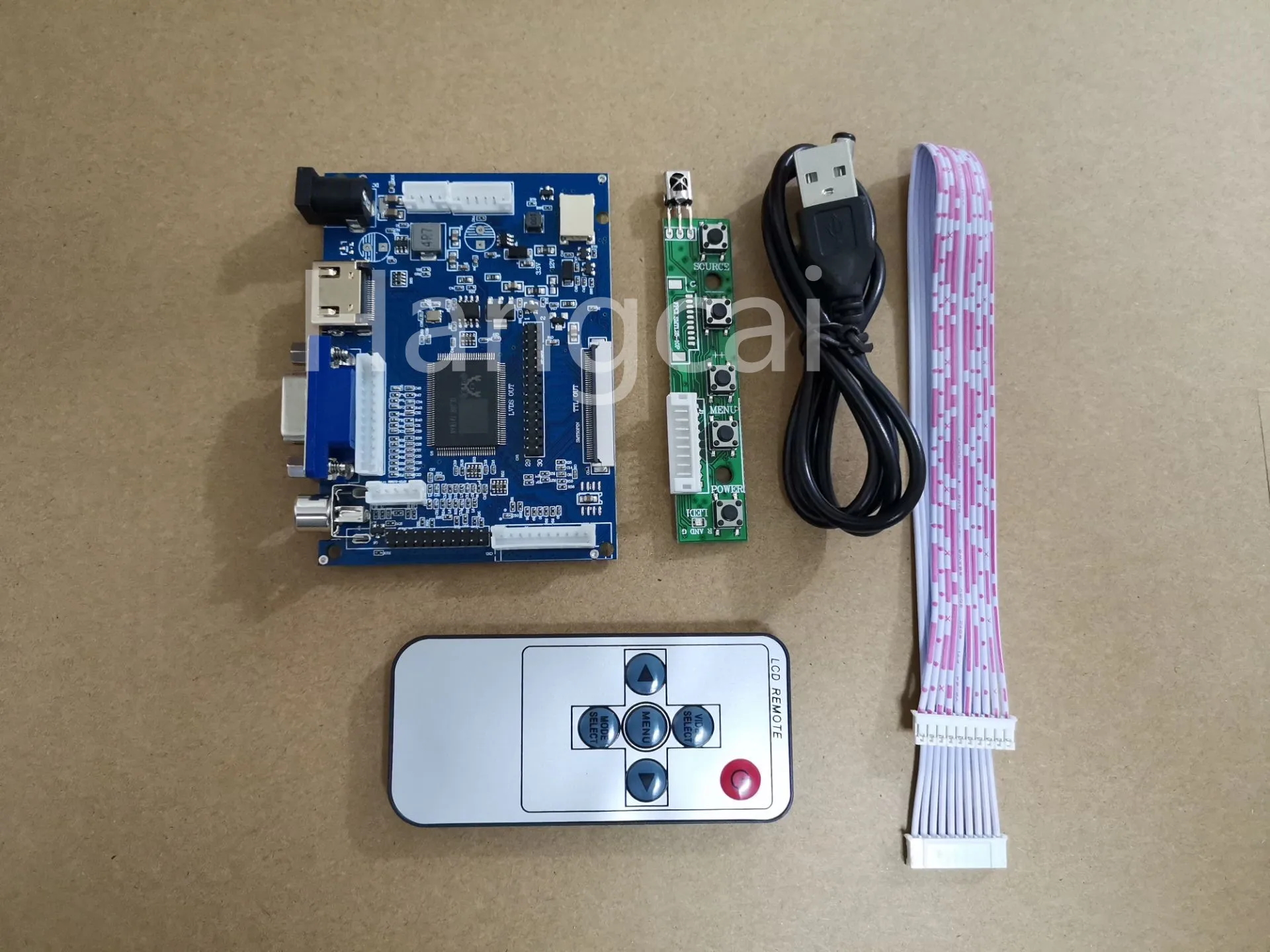 LCD TTL LVDS Controller Board HDMI VGA 2AV 50 PIN for AT070TN90 92 Support Automatically Raspberry Pi Driver Board