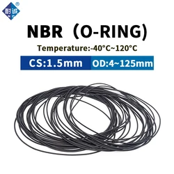 CS1.5mm OD4-125 NBR O Ring Seal Gasket Thickness Oil and Wear Resistant Automobile Petrol Nitrile Rubber O-Ring Waterproof Black