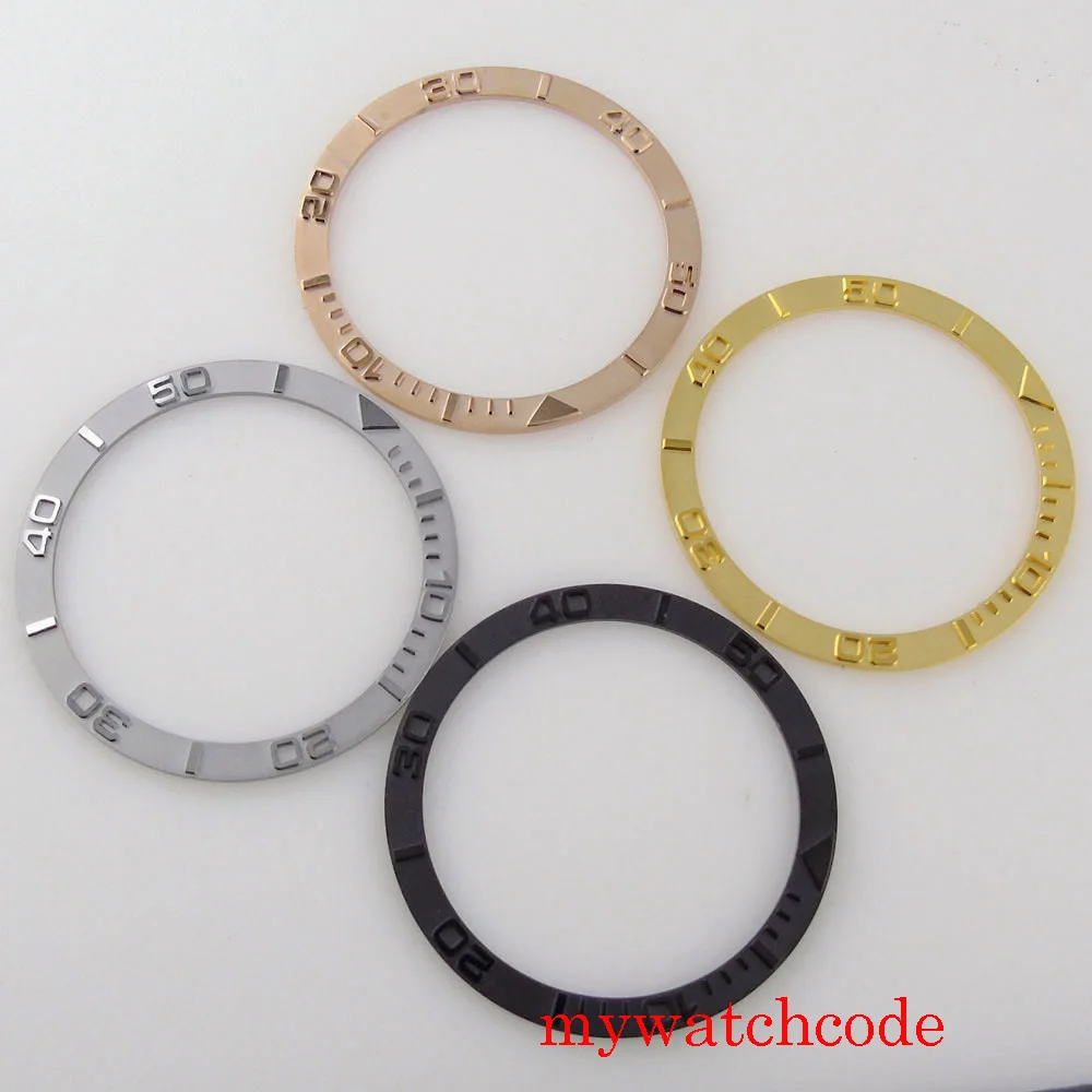 Dây Đồng Hồ Thay Thế 38Mm Phẳng Viền Đồng Hồ Bằng Thép Không Gỉ Lắp Chất Liệu Cho Đồng Hồ Đen/Vàng Hồng/GreyColor Nhẫn