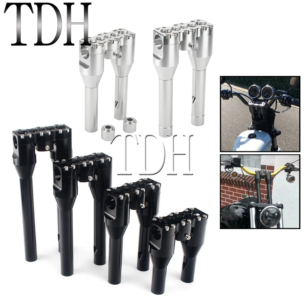 

For Harley Softail Touring Dyna Fat Bob Boy 1-1/4" Motorcycle Handlebar Riser Bar Clamp Mount FXD FLHR FLHX FLTC FLST FLHTC