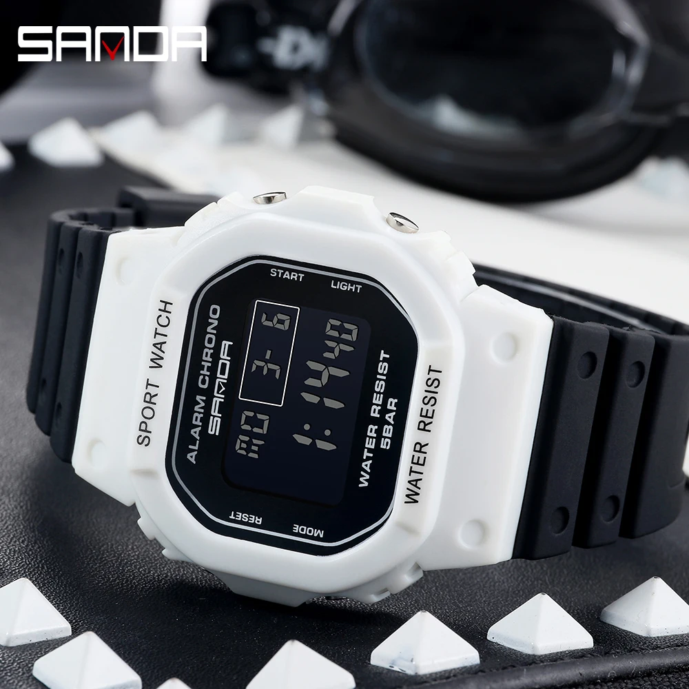 SANDA Fashion Sports Ms Watch Military Waterproof Boy Girl Student LED Digital Wristwatch Men Watches Electronic Clock Relogio