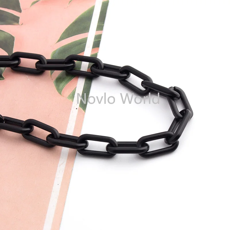 Nolvo World 1-5 pieces 3 mm thick 10 mm width Zinc Alloy chain Black chains bag strap for crossbody