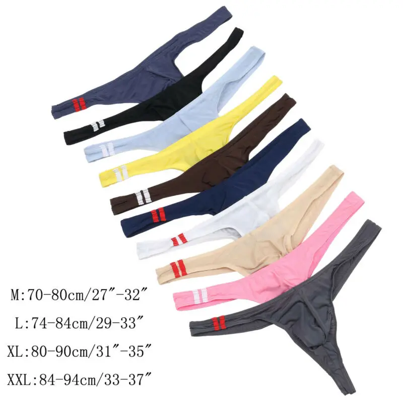 Men\'s G-String Briefs Shorts Underpants 10 Colors Solid Low Waist Thongs