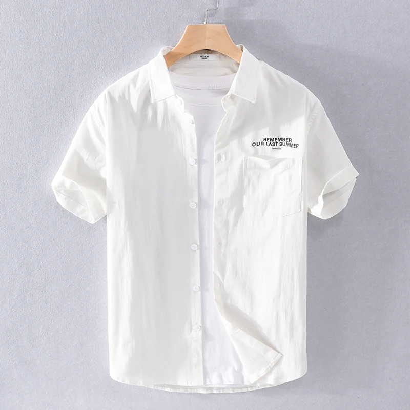 Summer new Suehaiwe's brand Italy cotton shirt men casual short-sleeved white shirts for men camisa chemise tops mens