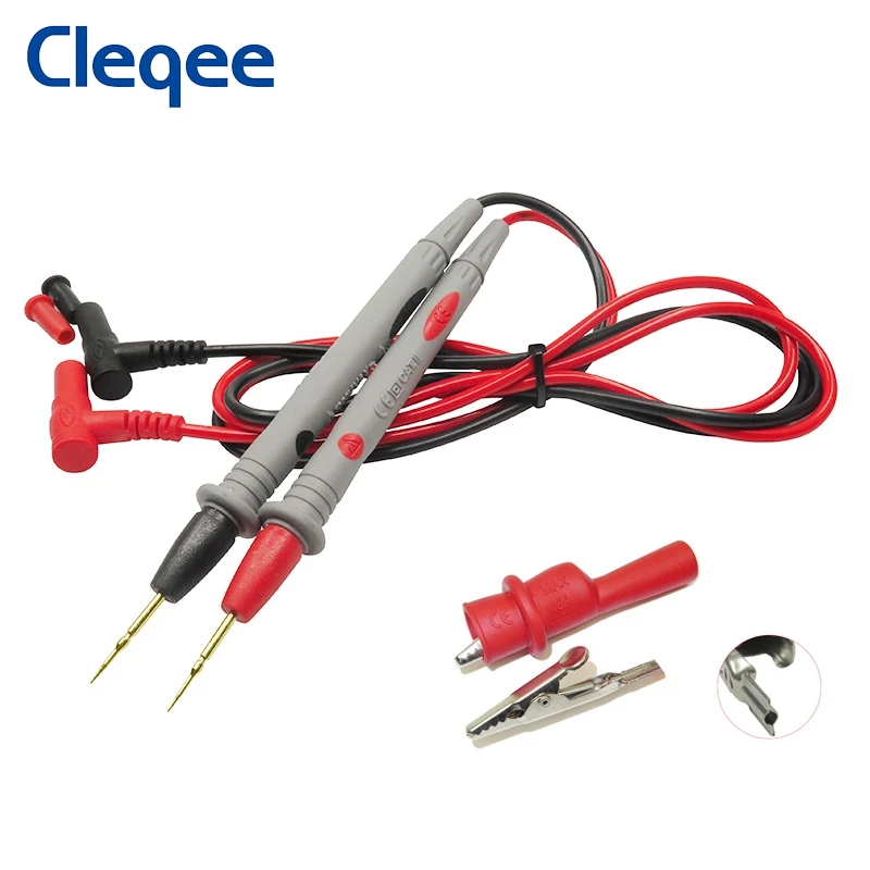 Cleqee-multímetro P1502B, pluma de sonda, 4mm, enchufe Banana, prueba de plomo, agujas afiladas con pinzas de cocodrilo, Cable de 1M, 1000V/20A
