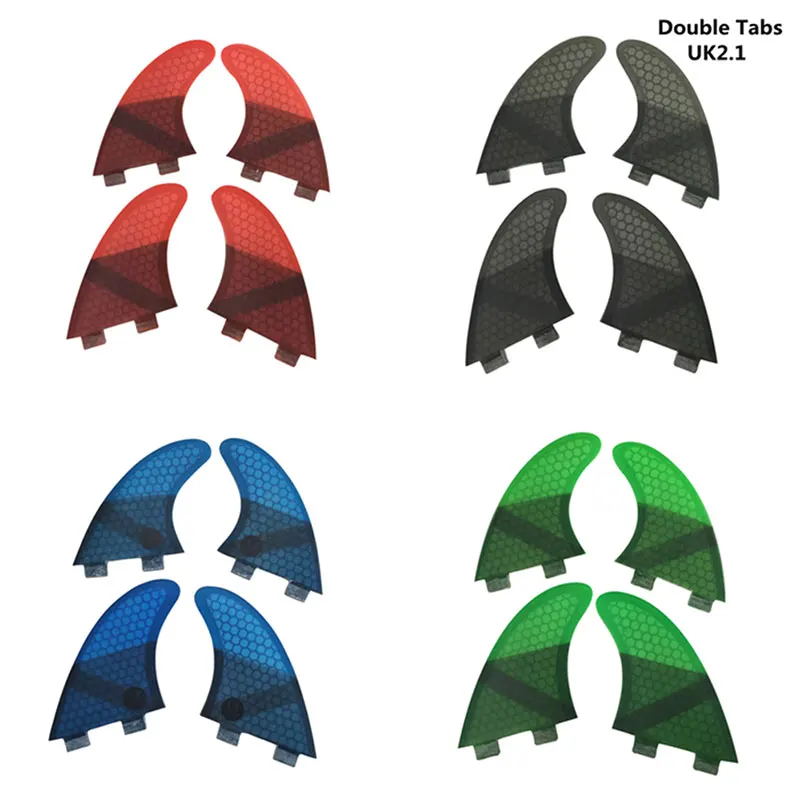 

4pcs/Set UP UPSURF Fcs Surf Fin Double Tabs Fins K2.1 For Surfboard Fins Quad Multicolor Surf Casting Accessories