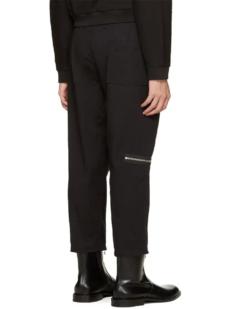 Men's new delicate men's dark new men's hair stylist fashion personality casual zippered pants plus-size clothing