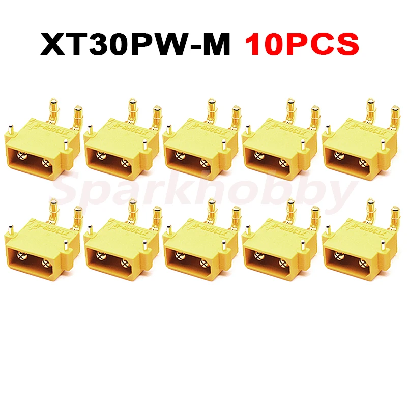 10PCS/5Pairs Amass XT30PW Male Female connector PCB board 2mm Banana Golden head Right Angle Horizontal connector for RC model