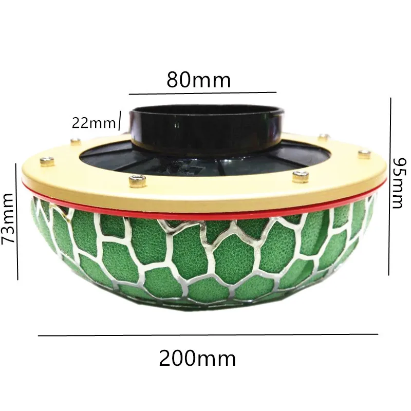 Spsld genel amaçlı yeşil sünger hava filtresi soğuk HAVA GİRİŞİ yüksek akış 60mm 80mm 100mm yüksek performanslı solunum filtresi