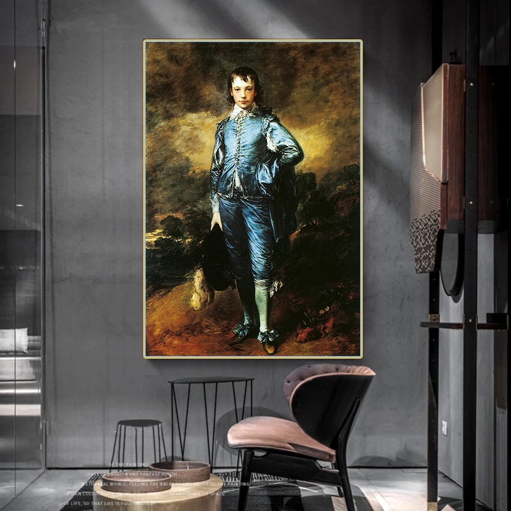 Citon Thomas Gainsborough《The Blue Boy》Canvas Art Oil Painting Artwork Poster Picture Modern Wall decor Home Decoration