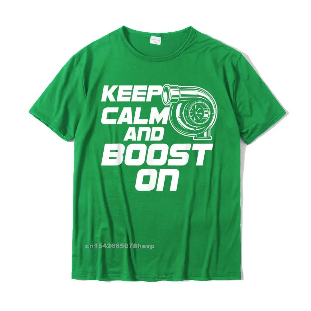 Keep Calm And Boost On Turbo T Shirts For Men Fitness Tight Adult Tshirts New Design Cotton Tops Tees Group