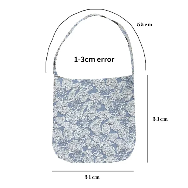 Jacquard Fabric Women\'s Shoulder Bag Vintage Flower Ladies Cloth Tote Shopping Bags Female Underarm Shopper Bag Purse Handbags