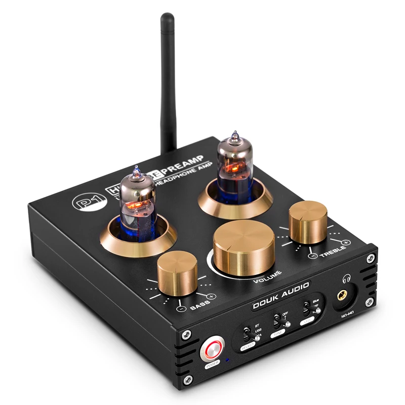 Bluetooth 5.0 HIFI 6J5 Valve Tube Preamp Bass Preamplifier Stereo Audio Headphone Amplifier USB DAC APTX