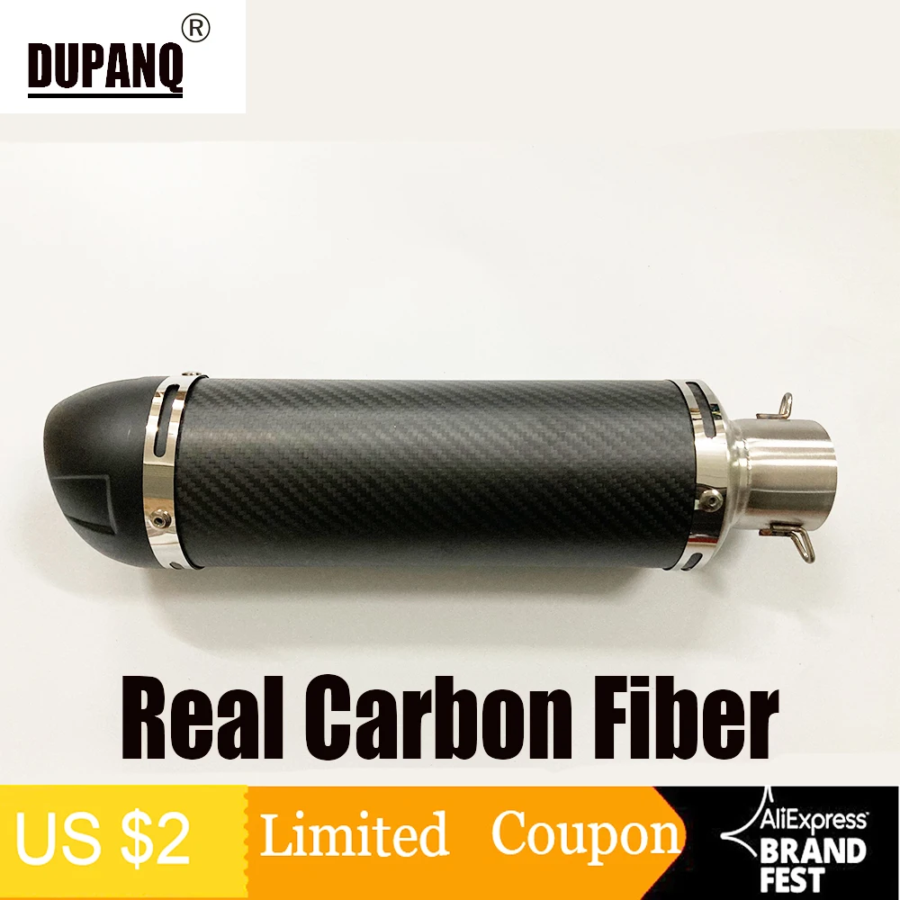 DUPANQ из настоящего углеродного волокна, глушитель для мотоцикла, выхлопная труба для побега, мотоциклетная труба с наклейкой DB Killer Leovince DUPANQ из настоящего углеродного волокна, глушитель для мотоцикла, выхлопная труба для побега, мотоциклетная труба с наклейкой DB Killer Leovince