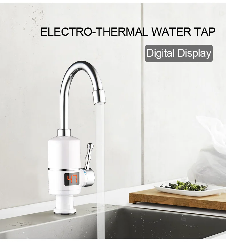 Electric Water Heater 3000W instant water heater Tankless hot heating water tap Bathroom Kitchen Water Faucet