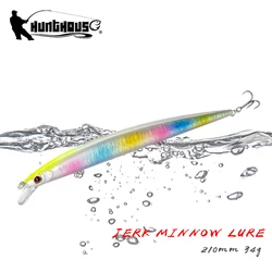 Hunthouse Minnow Floating Fishing Lure 210mm 34g Long Casting Saltwater Hard Bait Wobblers For Sea Bass Fishing Tackle lw405