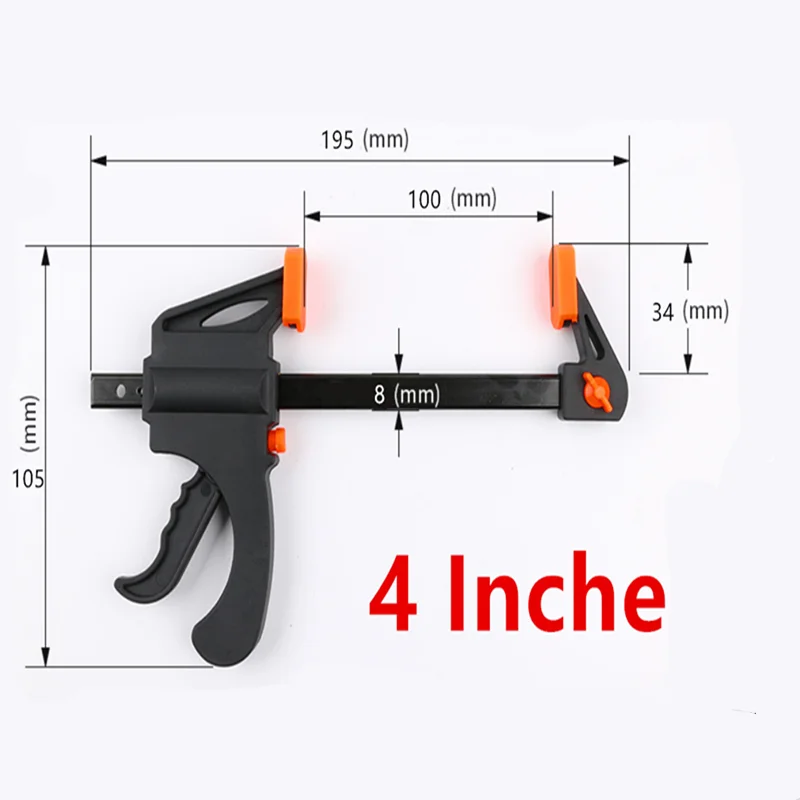 4Inch Wood Working F Clamp Clip Quick Ratchet Clip Heavy Duty Woodworking Bar Clamps Kit DIY Carpentry Hand Tool Gadget