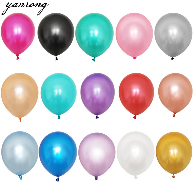 yanrong 10inch color Metallic Upset Latex Balloons Happy Birthday Valentine\'s Day Party Wedding Christmas Babyshower Decorations