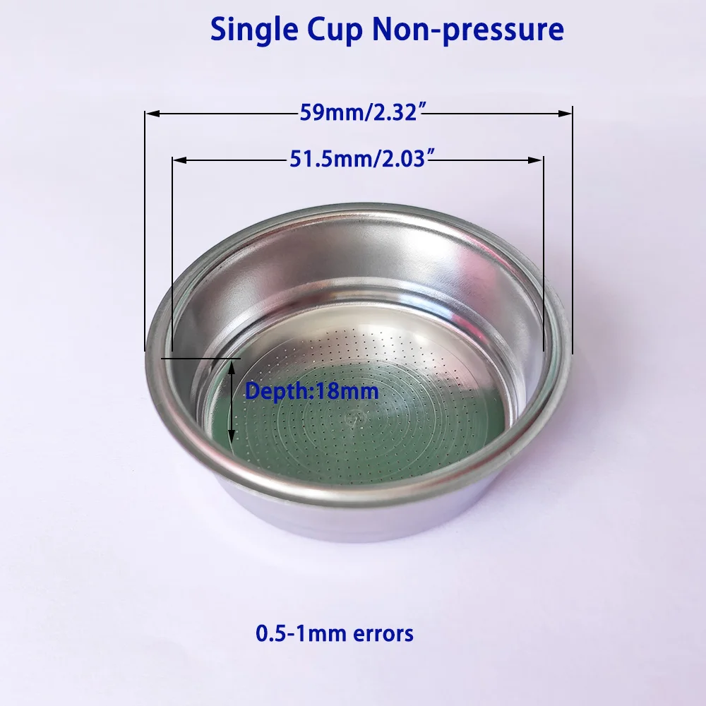 51mm Single-Cup Non-Pressure Coffee Machine Filter Basket for Household Coffee Maker Kitchen Accessories Coffee Parts