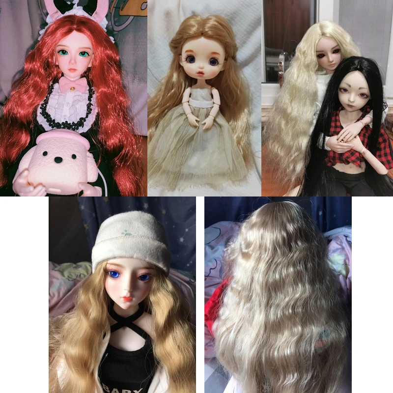 30 60 cm BJD wig Blyth high temperature fiber BJD SD long curly hair doll wig 1/3 1/4 1/6 1/8 can be customized in 24 colors