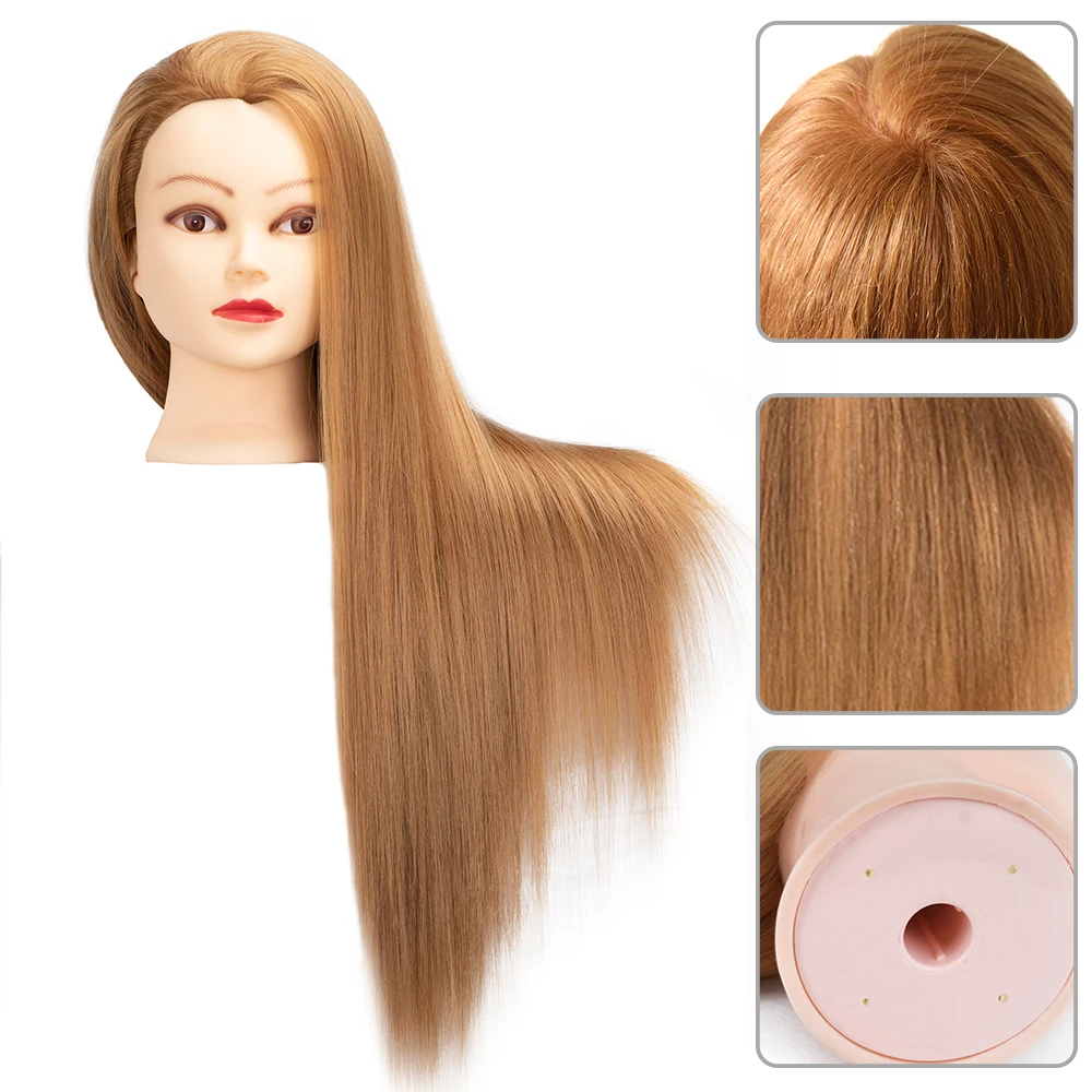 Dolls Head with 65cm high quality Synthetic Hair Mannequin Head FOR Hairdressers Hairstyles Hairdressing Styling Training Head